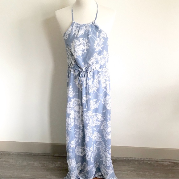 Greylin Dresses & Skirts - Greylin Silk Blue Floral Maxi Dress Size Small